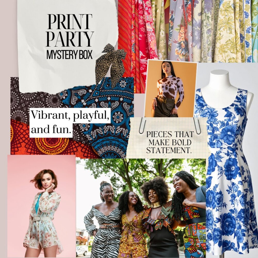 Print Party Mystery Box | 4 Women's Pieces | 2 Pants, 1 Dress & 1 Top Bundle